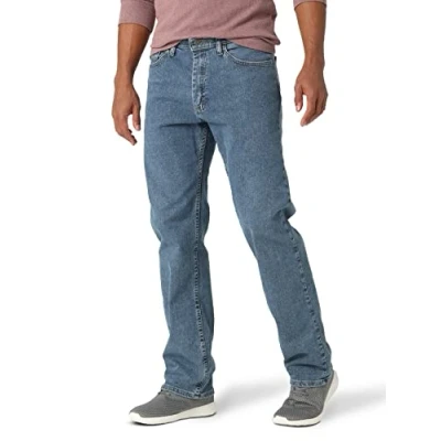 Bild av Wrangler Authentics herr comfort flex midja avslappnad passform jeans, Ljus, stonewashed, 48W x 30L