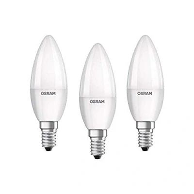 Bild av Osram LED Base Classic B lampa, ljusform med E14 sockel, icke dimbar, ersätter 40 watt, kall vit 4000 Kelvin, 4 pack