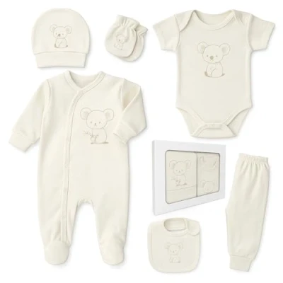 Bild av Nyfödd baby presentset 100 % naturlig bomull första utrustning unisex kläder babyutrustning för spädbarn 04 månader (koala)