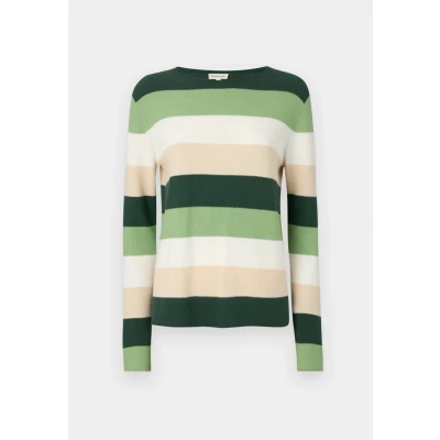 Bild av TOM Tailor Structured Striped Stickad tröja, Storlek: XS, Green/beige
