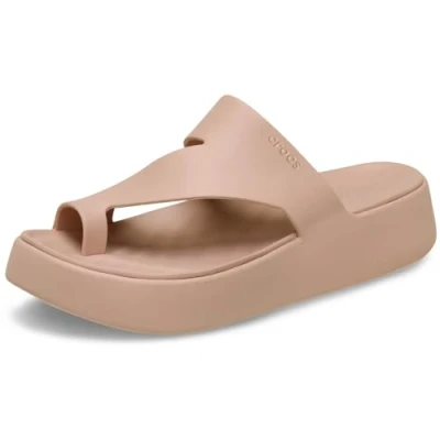 Bild av Crocs dam getaway plattform tå loop sandal, Rosa karamell, 6 UK, 38/39 EU