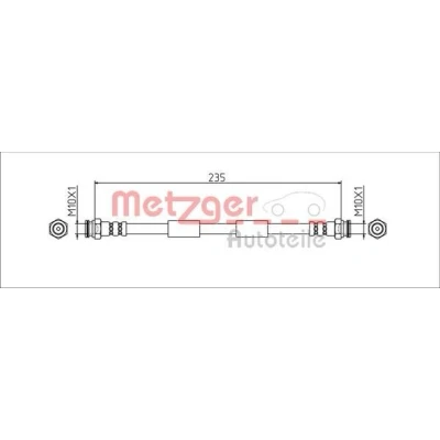 Bild av METZGER 4111806 Flexible De Frein Essieu arrière gauche, droit, intérieur 235 FIAT: 500L