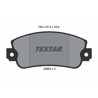 Bild av TEXTAR 2095005 Jeu de plaquettes frein non préparé pour indicateur d&#039;usure FIAT: Panda I 3/5 portes, Uno RITMO 1