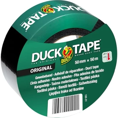 Bild av DUCK TAPE 106 04 original tygtejp självhäftande tejp med vattentät yta pansartejp extra stark för inomhus och utomhusbruk 50 mm x m svart