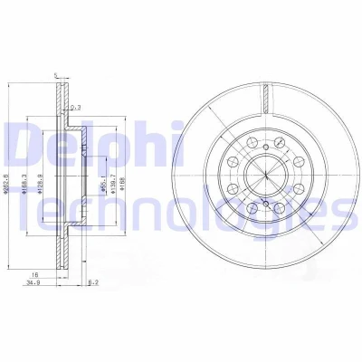 Bild av Bromsskiva DELPHI BG3825