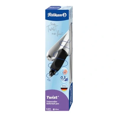 Bild av Pelikan 947093 Twist rollerball penna för höger/vänsterhänt användare silver