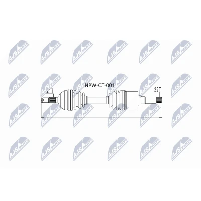 Bild av NTY NPW CT 001 Arbre de transmission Essieu avant, droit 804 CITROËN: AX, Saxo 3/5 portes, PEUGEOT: 106 I portes