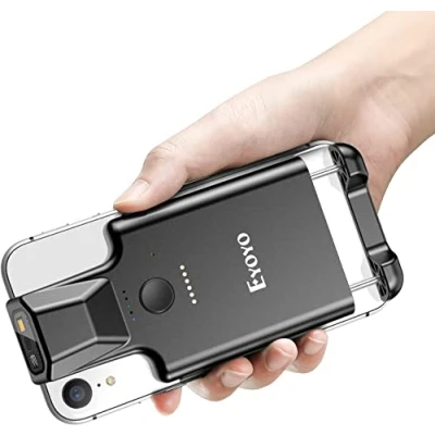 Bild av Eyoyo 2D bärbar Bluetooth streckkodsläsare, bakklämma trådlös 1D QR streckkodsläsare med funktion PDF417 datamatris bildskanning för smartphone, iphone