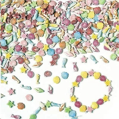 Bild av Baker Ross EV1532 minipärlor &quot;strand och hav&quot; för barn att pyssla smycken kedjor armband 400 stycken