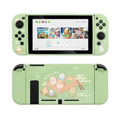 Bild av GeekShare Skyddsfodral för Nintendo Switch, Mjuk TPU Slim Case Cover kompatibel med Switch Console och Joy Con (Little Parrots) [videospel]