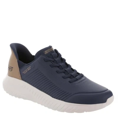 Bild av Skechers Herr handsfree Slip ins Bobs Squad Chaos Heel Preferred Sneaker, Marinblå PU, 40 EU