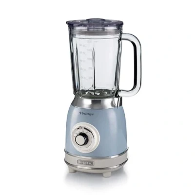 Bild av Ariete Vintage 583 glasblandare, retro multifunktionell smixer med 4 blad, hastigheter pulsfunktion, iskrossfunktion, 1,5 liter kapacitet, 1 000 W, blå