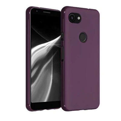 Bild av kwmobile fodral kompatibelt med Google Pixel 3a mjukt smalt skyddande TPU silikonskydd magenta lila