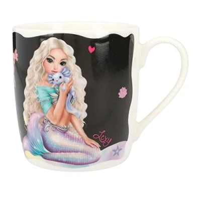 Bild av Depesche 12373 TOPModel Mermaid vit, med modellmönster, termisk effekt och marin design, drickkopp porslinhandtag, kapacitet ca 320 ml, flerfärgad