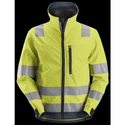Bild av Snickers Workwear 1230 AllroundWork Softshelljacka varsel Gul/Marin Varsel,