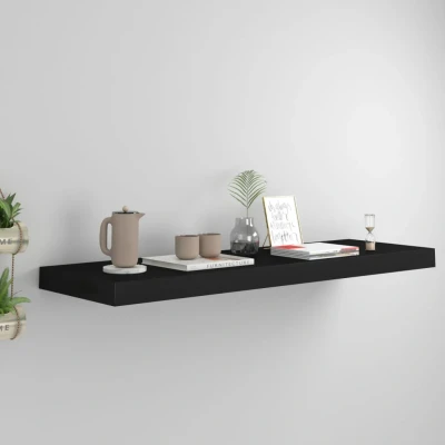 Bild av Svävande vägghylla svart 80x23,5x3,8 cm MDF