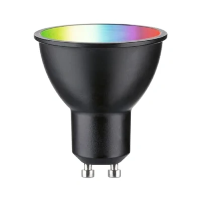 Bild av Paulmann 29148 standard 230 V smart hem Zigbee LED reflektor GU10 350 lm 4,8 W RGBW dimbar svart matt glödlampa