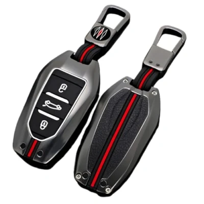Bild av Happyit Zinklegering bilnyckelfodral för Peugeot 3008 208 308 508 408 307 4008 Citroen C4 C4L C3 C6 XR Picasso DS3 DS4 DS5 3 knappar (A, matt färg)