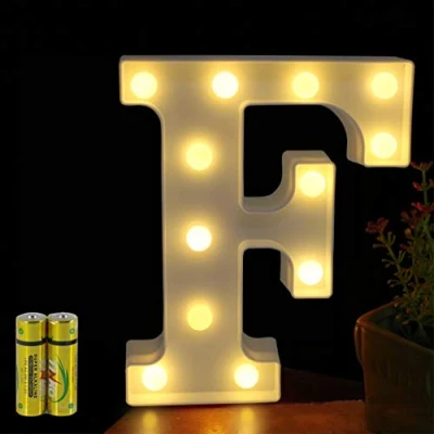 Bild av HONPHIER® Bokstavsbelysning alfabet lampa LED bokstav belysning ljus belysta bokstäver nattlampor dekoration för födelsedag fest bröllop barnrum (F)