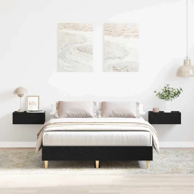 Bild av Sängram 120x200 cm svart ek konstruerat trä