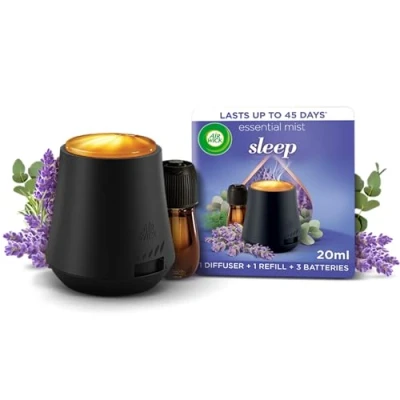 Bild av Air Wick Essential Mist diffuser kit, sömn, 1 enhet och påfyllning (20 ml), naturliga eteriska oljor, håller upp till 45 dagar, luftfräschare