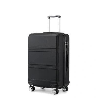Bild av KONO resväska, trolley hårt skal, handbagage, tvillinghjul, lätt ABS kabinrulle, kombinationslås 55 cm, svart, Height: 55cm, Length: 40cm, Width: 22cm, Ta med dig