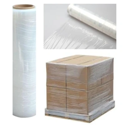 Bild av 1 rulle genomskinlig lastpall wrap stretchfilm krympomslag, stark och säker förpackning plast fästfilm, fukt vattentät, perfekt för paketförpackning, flytthus möbler, 20 mikron 400 mm x 250 m