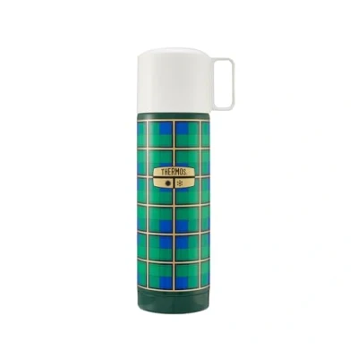 Bild av Thermos REVIVAL BEVERAGE BOTTLE 0,50 l, retrogrön, termosflaska rostfritt stål, isolerad flaska röd med drickkopp, 18 timmar varm/24 kall, diskmaskinssäker, absolut tät, BPA fri