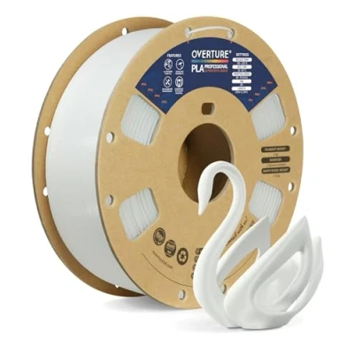 Bild av OVERTURE PLA Plus (PLA+) Filament 1,75 mm Professionellt förstärkt med ökad hållfasthet,Premium 1 kg (2,2 lbs), Dimensionell noggrannhet sannolikhet +/ 0,02 mm(Vit)