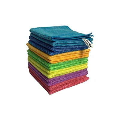 Bild av Vileda mikrofiber universalhanddukar färger, rengöringsdukar för torr och fuktig användning, 100% mikrofibermaterial, 30 x cm, flerfärgad, maxi förpackning, 14 pack