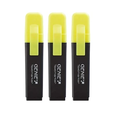 Bild av Genie highlighters med mejseltips, fluorescerande gUL 3er Pack