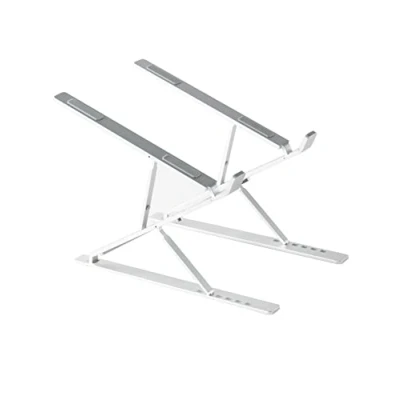 Bild av VVGAOGES laptopstativ, aluminium höjdjusterbart ventilerat vikbart bärbart stativ för bärbar dator alla 1015,6 tums bärbara datorer surfplattor (silver)
