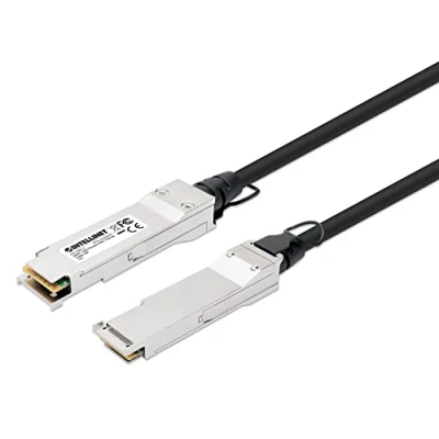 Bild av Intellinet QSFP40G passiv DAC Twinax kabel QSFP+ till QSFP+, 2 m, MSA kompatibel för maximal kompatibilitet, direktAttach Copper, AWG 30, svart