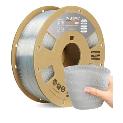 Bild av OVERTURE TPU High Speed Filament 1.75mm Flexible 95A Roll, 3D Printer Filament,Dimensional Accuracy +/ 0.02 mm, Fit Most FDM Printer(HS Clear)