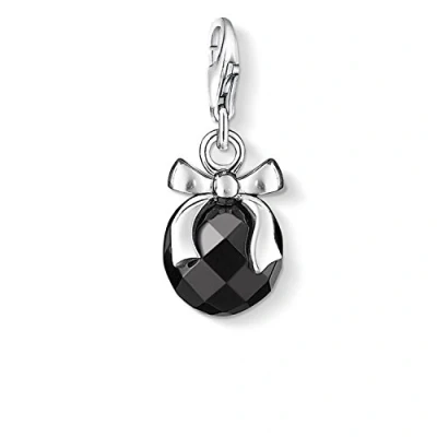 Bild av Thomas Sabo Dam berlock boll med rosett svart sten klubb 925 sterlingsilver 0868 023 11, Sterlingsilver, Labbodlad pärla