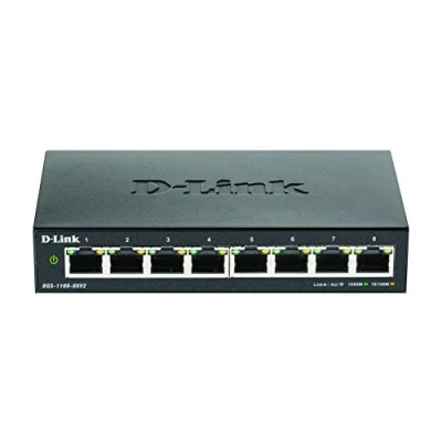 Bild av D Link DGS 1100 08V2/E 8 Portars Gigabit Smart Managed Switch med VLAN support, lager 2 funktioner, QoS, 802.3az EEE, Fläktlös