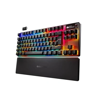 Bild av SteelSeries Apex Pro TKL Wireless Gen 3 Hypermagnetiskt tangentbord för spel OmniPoint 3.0 Justerbar aktivering Rapid Trigger Spelredo inställningar Tap/SOCD OLED NOR Layout QWERTY
