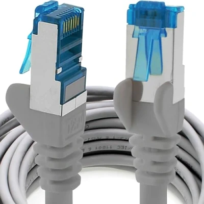 Bild av 10 m CAT6a nätverkskabel vit 1 st. CAT 6 A patchkabel 000 Mbit s SFTP PIMF 500 MHz kompatibel med CAT5 CAT6 CAT7 DSL Internet switch router