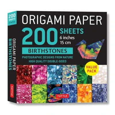 Bild av Origami Paper 200 Sheets Birthstones 6&quot; (15 cm): Photographic Designs from Nature: Double Sided Printed with 12 Different (Instructions for 6 Projects Included)
