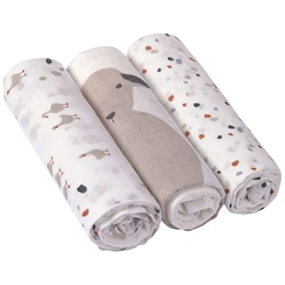 Bild av LÄSSIG Mull Babyfilt krypfilt gosig filt GOTS certifierad/Muslinfilt 75 x 100 cm Speckles oliv