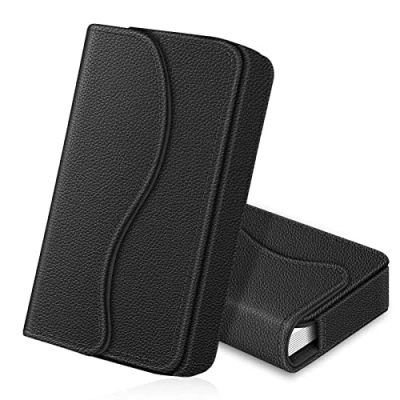 Bild av Fintie Kreditkortsfodral/visitkortsfodral, premium handgjort kortfodral, organisatör, hållare, fickor med magnetlås,, * Svart, 10*6*2 cm, Modern