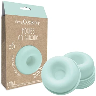 Bild av ScrapCooking set med 6 silikonmunkformar munkar och babas 3D bakverk kit för kakor mjuka individuella formar ugns diskmaskinssäkra kökspresent 2913