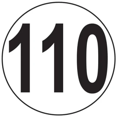 Bild av Klistermärke Macaron hastighetsbegränsning tränare traktor vikt tung skivbegränsning lastbil 110 KM/H självhäftande 15 cm diameter