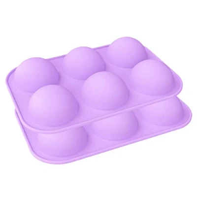 Bild av Halvsfär silikonform, stor 6 hål, 2 pack chokladbollsform, bakform, silikonform för att göra tårta, gelé, kupol