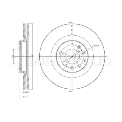 Bild av METELLI Bromsskiva NISSAN: MICRA 3, MAZDA: CX 7 320,0mm 28,0mm 5 72,0mm ventilerad 23 1306C EH143325XA,TD133325X Bromsskivor