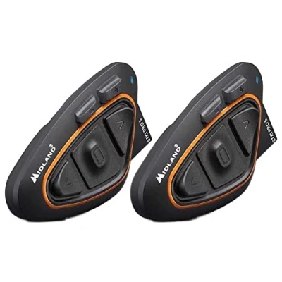 Bild av Midland BTX1 Pro S Twin C1411.05, Moto Bluetooth Dual Intercom, IPX6 vattentäta hjälmhörlurar IPX6, Motorcykel, batteri 23h, kapacitet 800 m, Web Radio Via App.