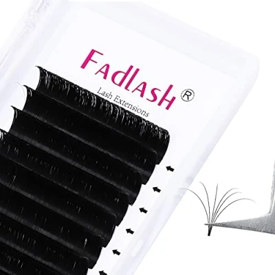Bild av FADLASH Ögonfransförlängningar Eyelash Extensions Russian Volume Easy Fan Lashes 11+12+13mm D Curl 0.07mm Supplies Self Fanning Cluster 2D 20D Soft Natural Light Auto Fans Lash Extension