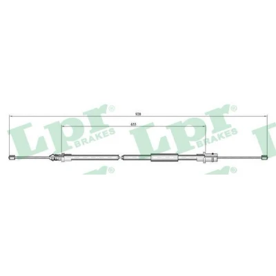 Bild av LPR C0798B Câble De Frein 903/653 à tambour CITROËN: Jumpy I Van, MPV, PEUGEOT: Expert