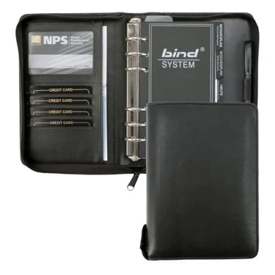 Bild av bind 10100 systemplanerare A6 inkl. kalender 1 vecka = 2 sidor, läder, svart
