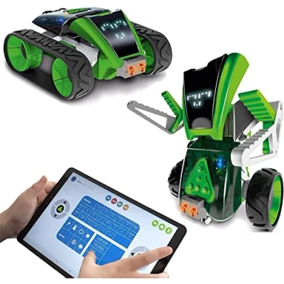 Bild av Xtrem bots Mazzy, barnrobot programmerbar byggsats, pedagogisk robotleksak från 8 år eller mer, fjärrstyrd robot leksak och bil, IOS Android App STEM